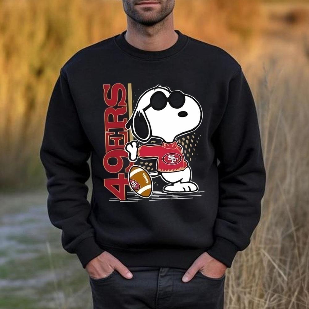 Joe Cool Snoopy San Francisco 49ers Sweatshirt, NFL Fan Unisex Crewneck